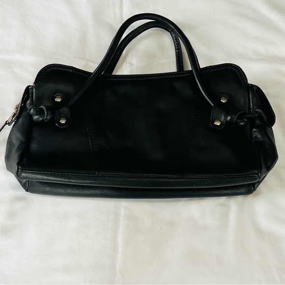 Vintage Spiegel Black Leather Hand Bag - Picture 1 of 6